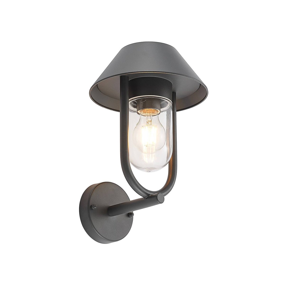 Applique extérieure en aluminium moderne gris foncé, LUCANDE