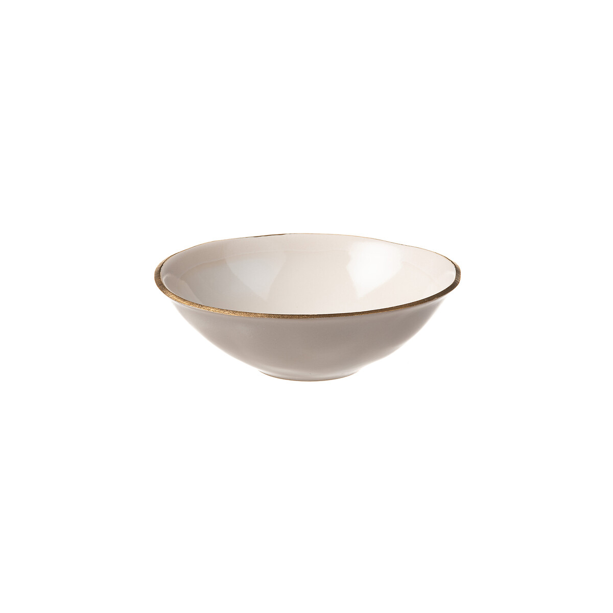 Lote de 4 taças de 19 cm EDGE, NOSSE CERAMIC bege/dourado, NOSSE CERAMIC