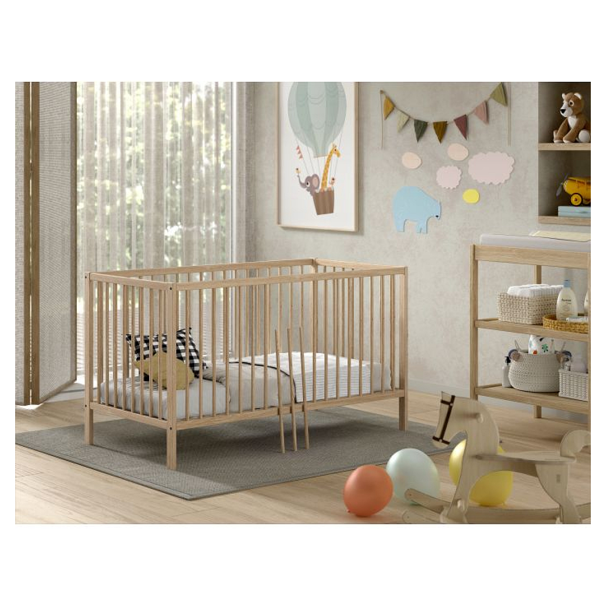 Lit Enfant Dino 70x140 Cm Nature Nature couleur unique, VIPACK