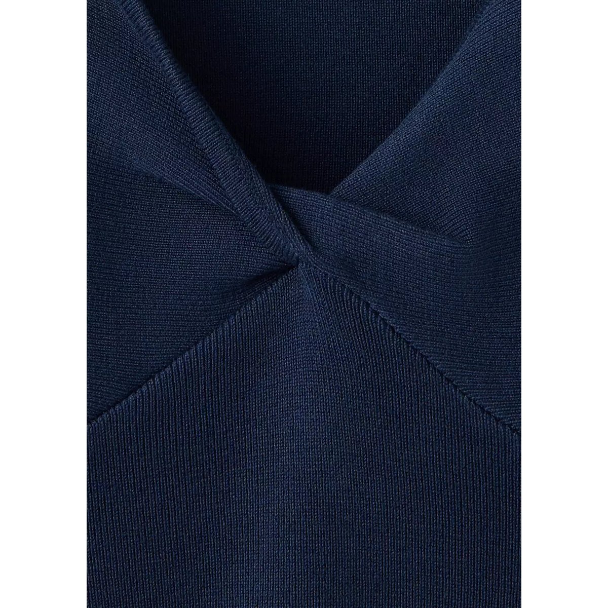 Top maille col V bleu marine, MANGO TEEN