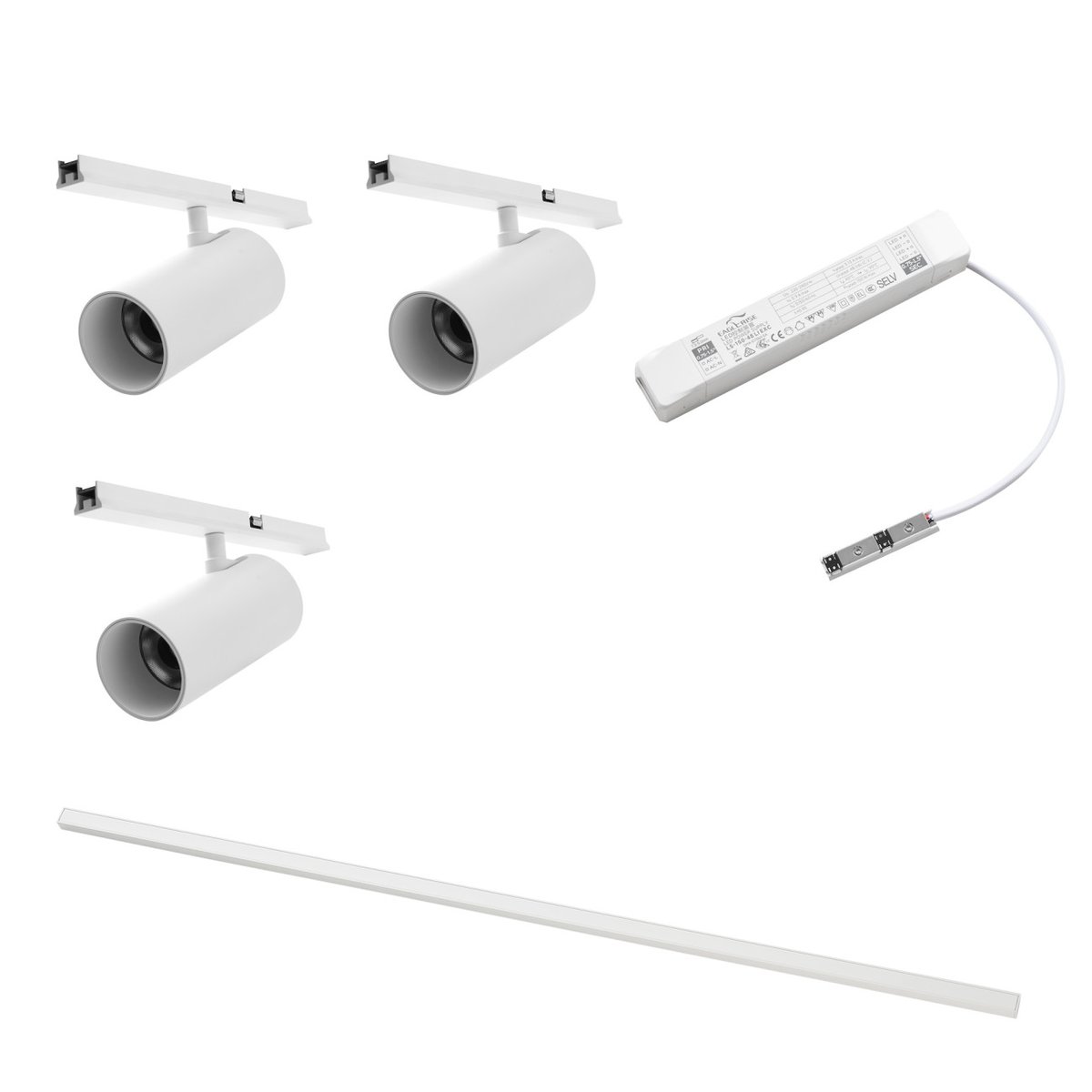 Kit rail 3 spots LED orientables - LYNE blanc, KOSILUM