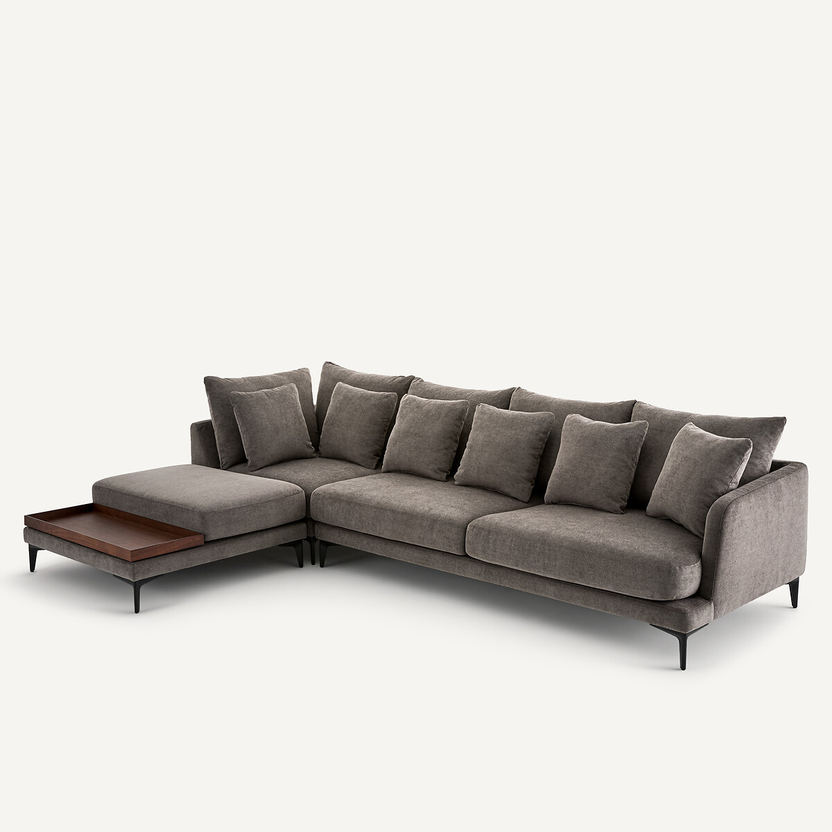 Canapé d'angle en polyester mélangé, MODERNISTE gris stone, EMMANUEL GALLINA X AM.PM