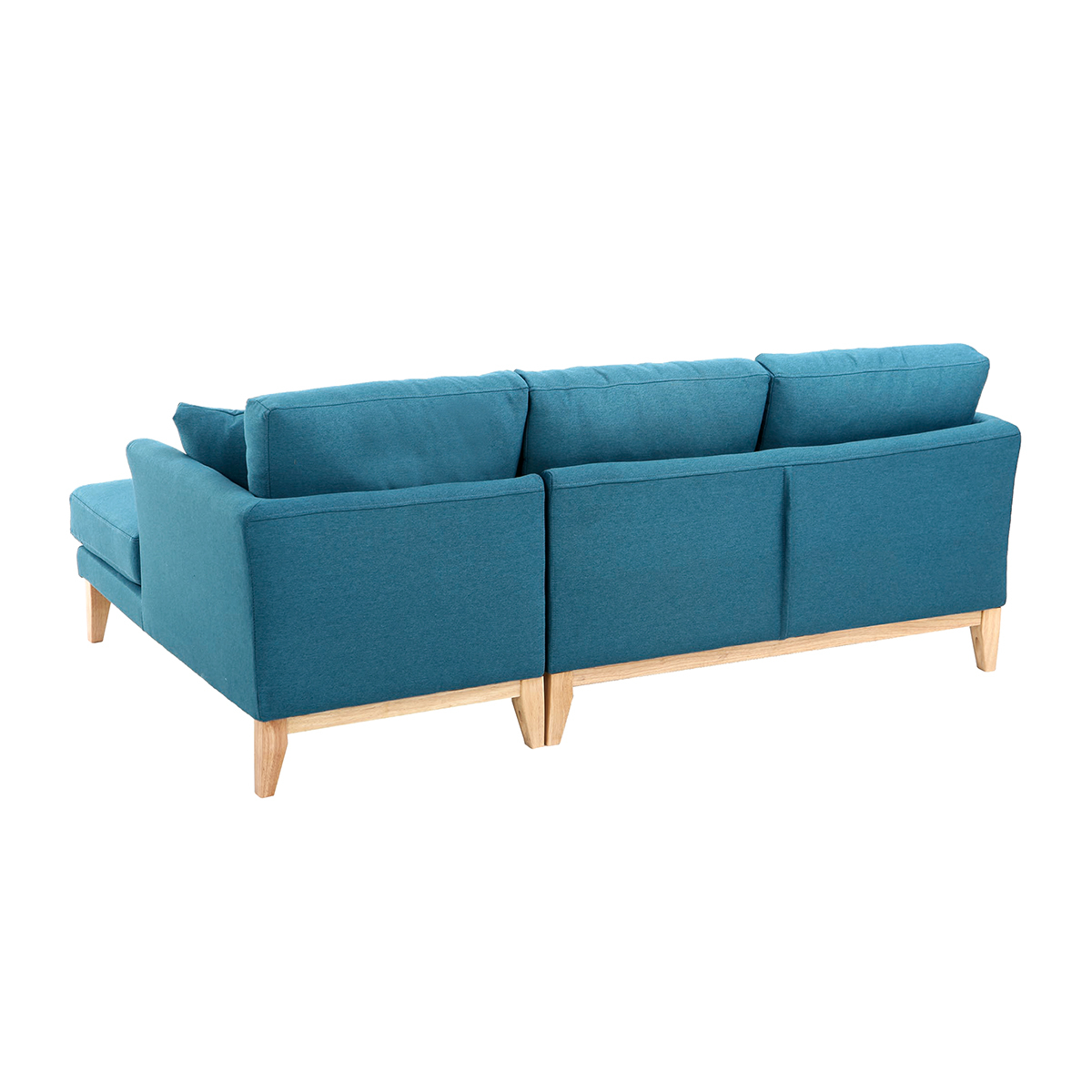 Canapé d'angle gauche scandinave déhoussable 3-4 places OSLO bleu canard, MILIBOO