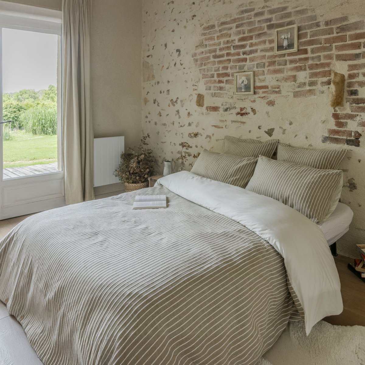 Housse de couette percale de coton - DUNE beige, TERRE DE NUIT