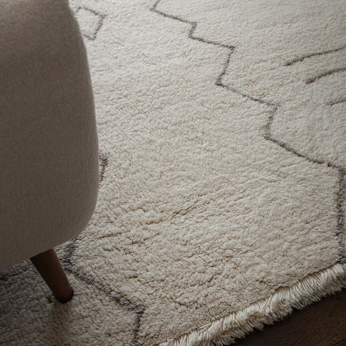 Azera Washable Berber Tribal Rug cream, SO'HOME