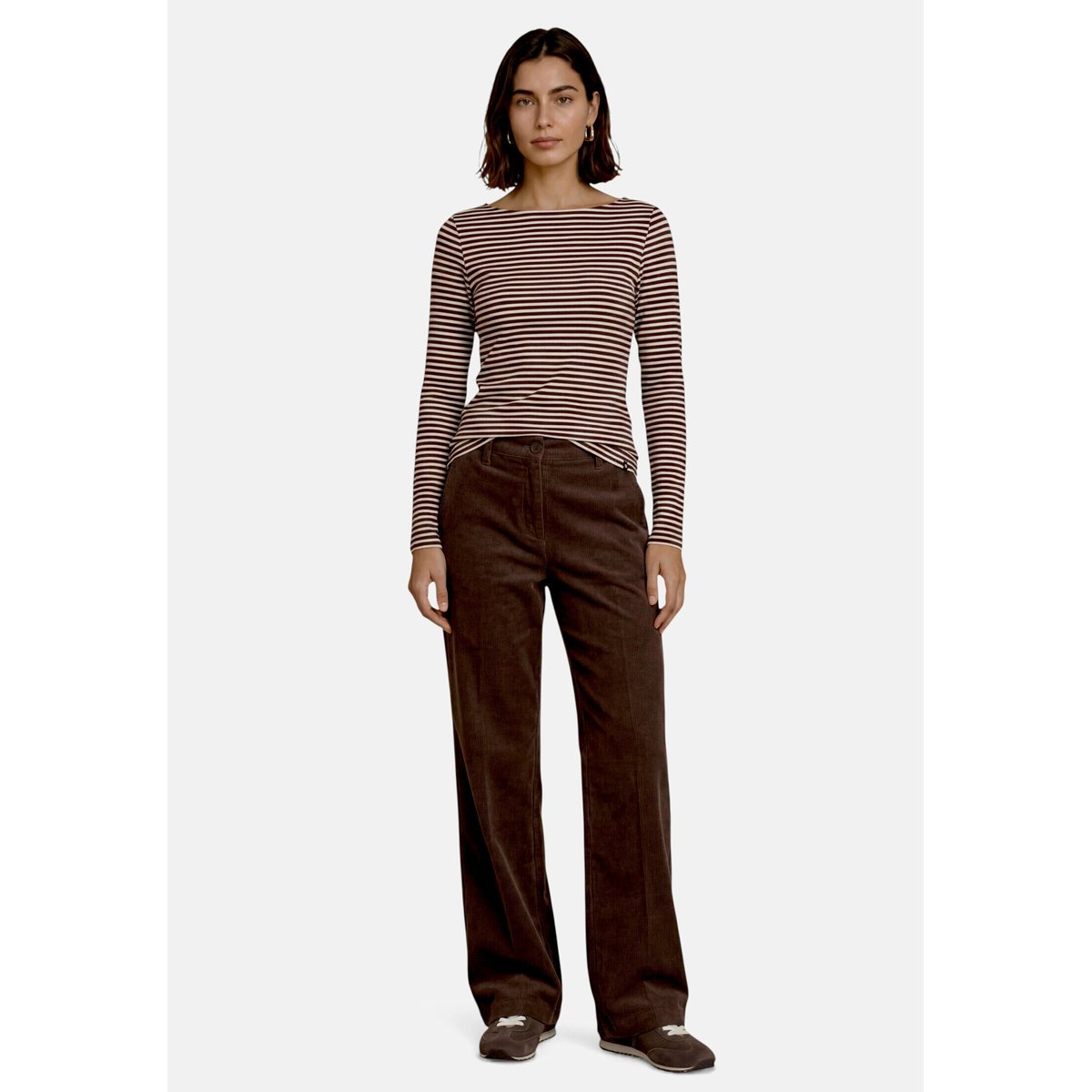 Pantalon casual à plis repassés black coffee, ZERO