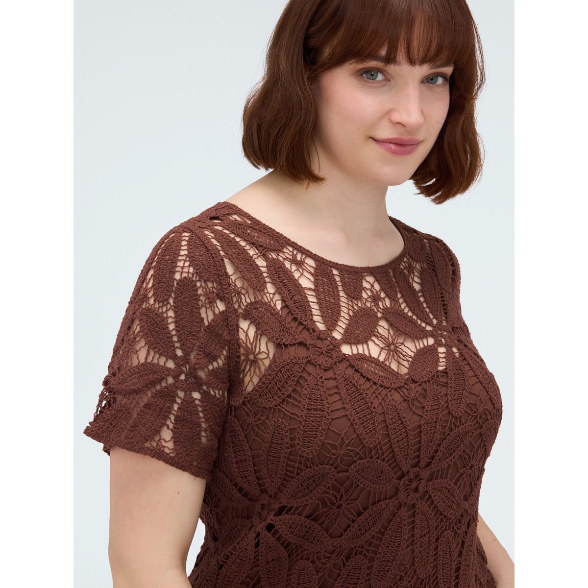 Robe courte marron, FIORELLA RUBINO