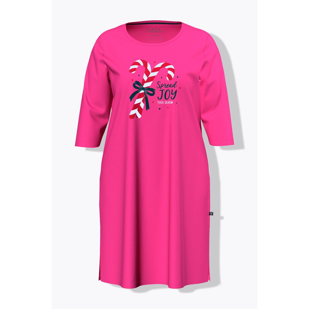 Grand T-shirt de Noël, motif sucres d'orge rose vif, ULLA POPKEN