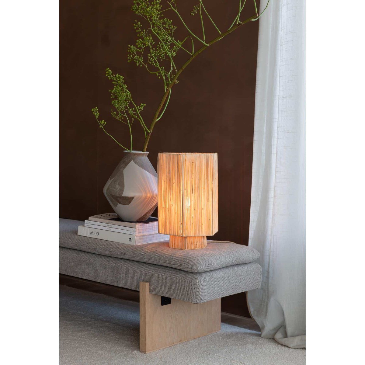 Lampe À Poser Raphia PANAMA naturel, GOOD & MOJO