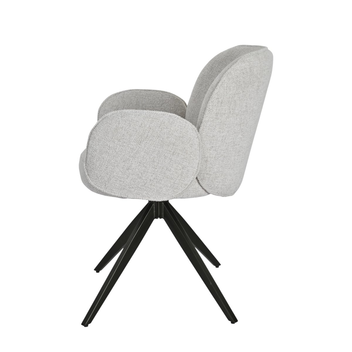 Chaise repas accoudoir tissu beige, ZAGO