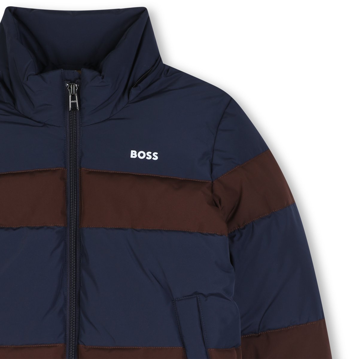 Doudoune à capuche bleu cargo, BOSS KIDSWEAR