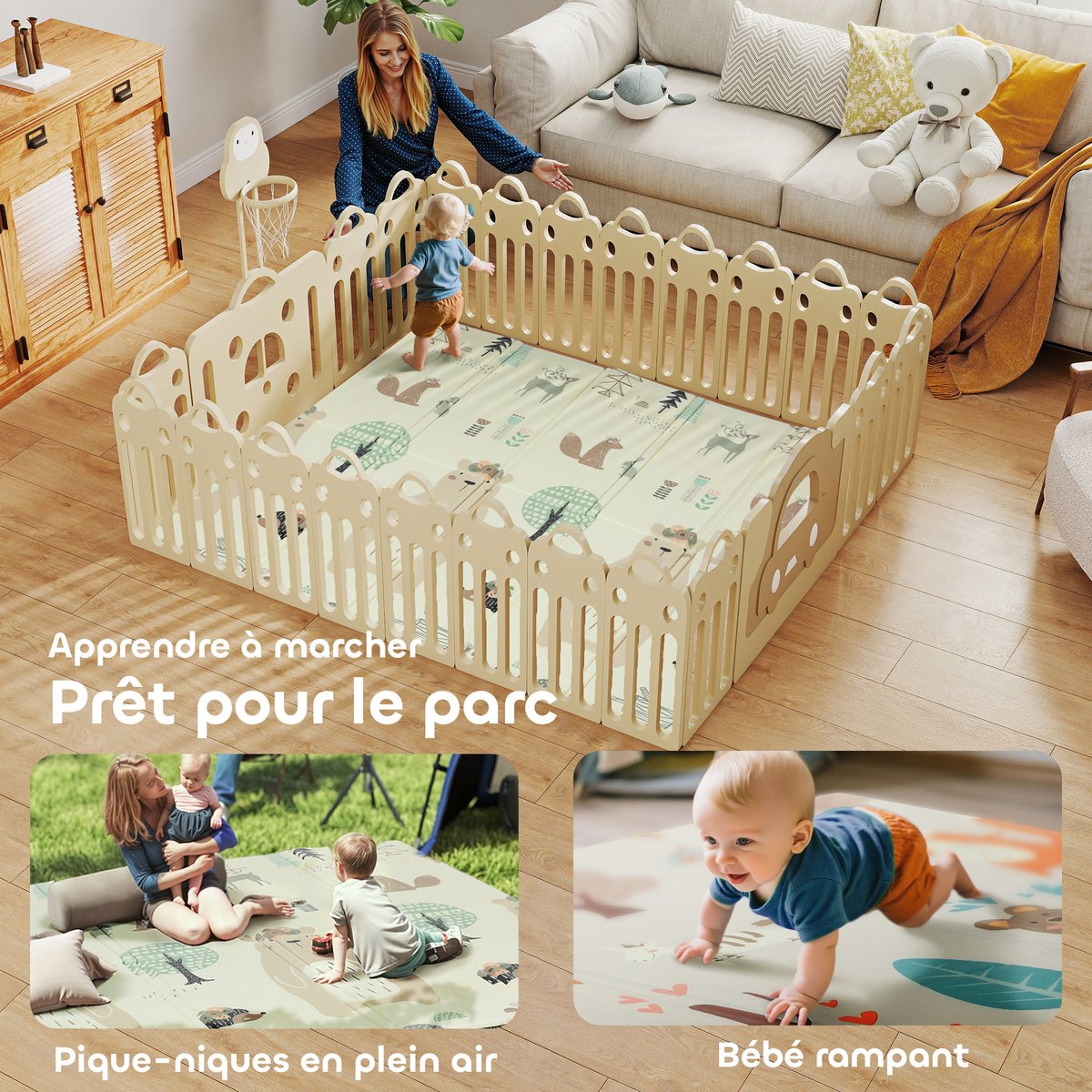 Tapis de jeu pour enfants XPE Multicolore multicolore, AIYAPLAY