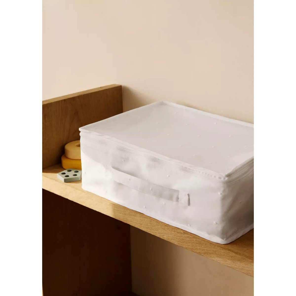 Boîte de rangement avec détails brodés blanc, MANGO HOME