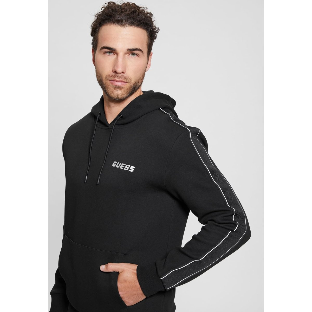 Sweat-Shirt À Logo Sur Le Côté noir, GUESS