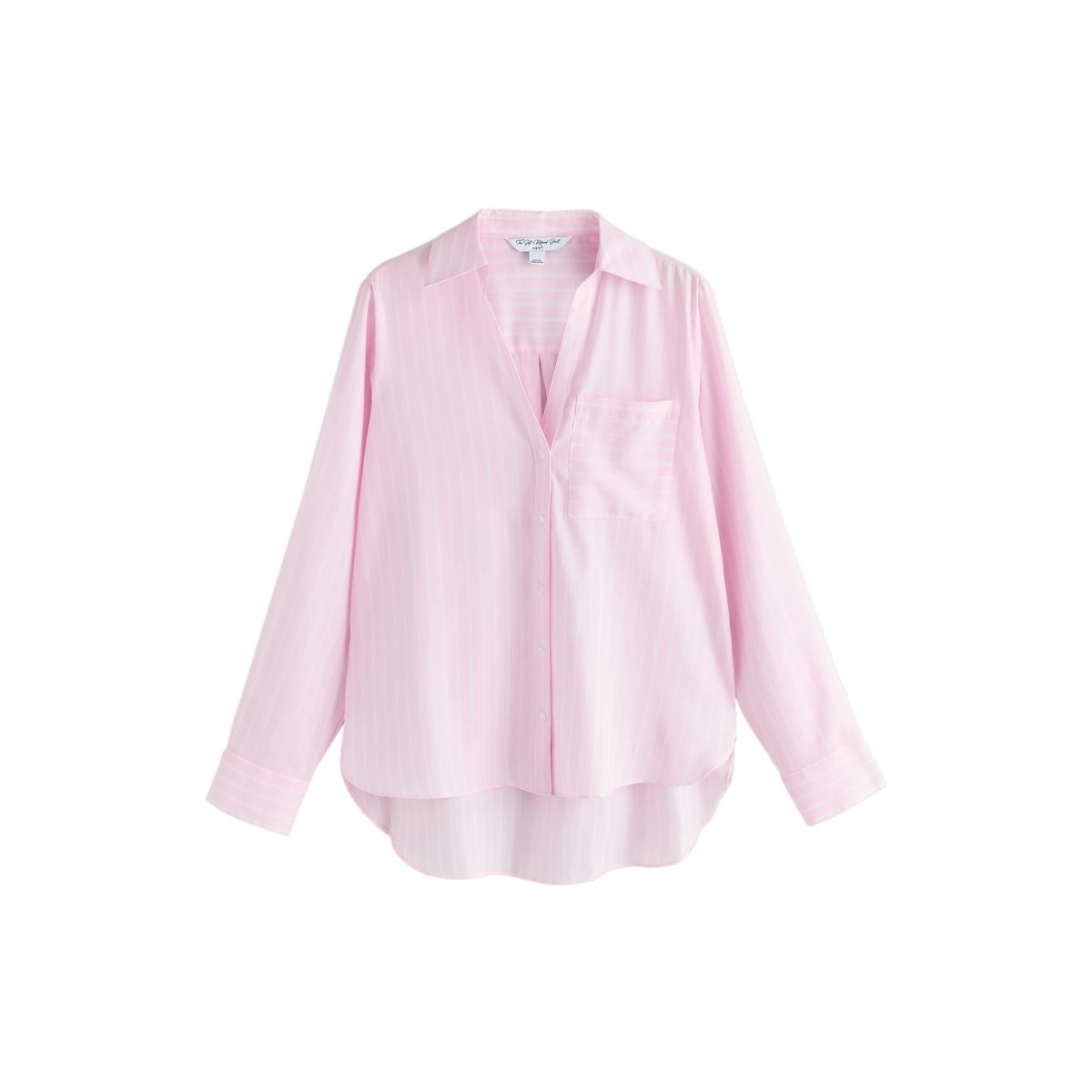 T-shirt décontracté doux à manches longues rayé rose/blanc, NEXT