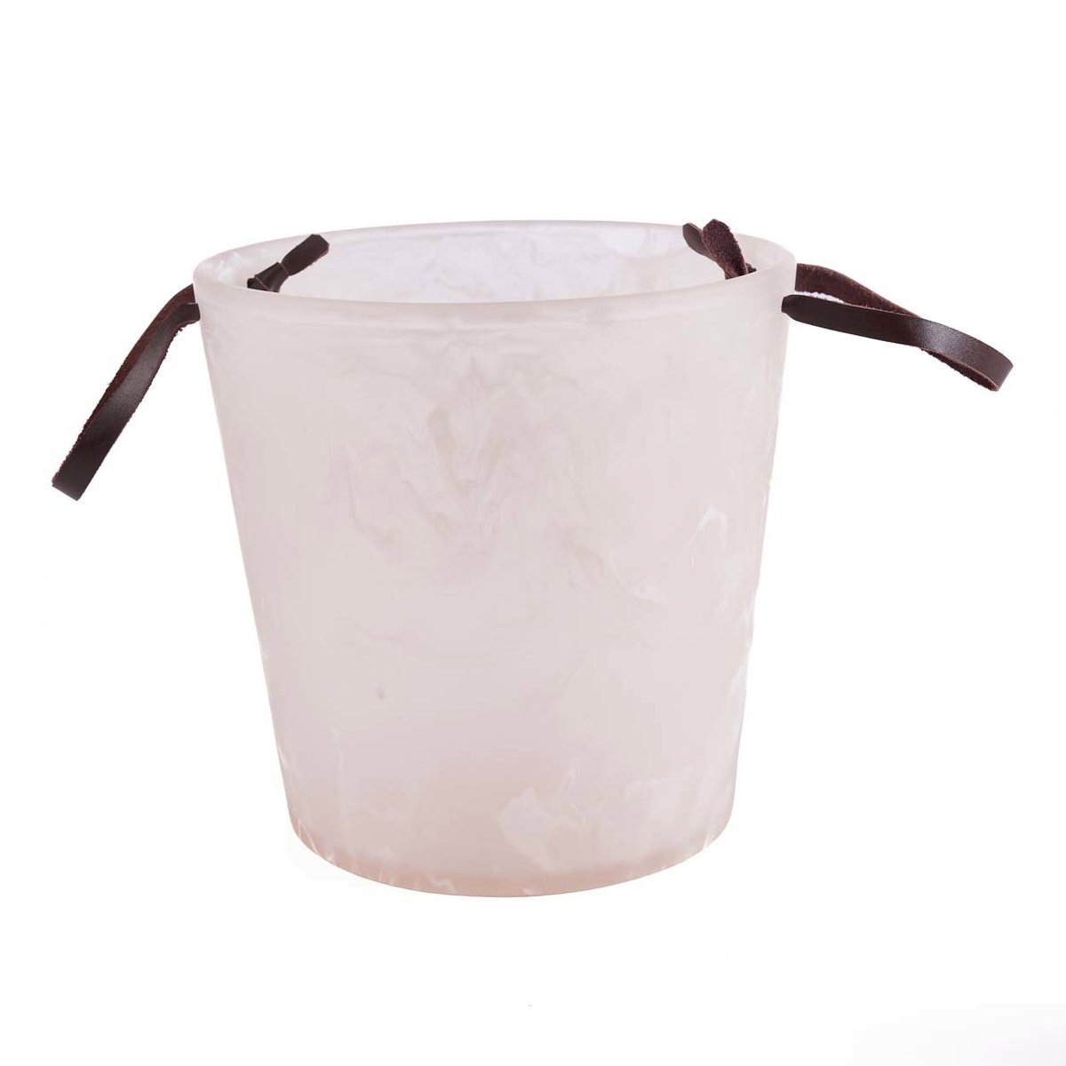 Seau à glace en résine RESIN rose blanc, BAZAR BIZAR