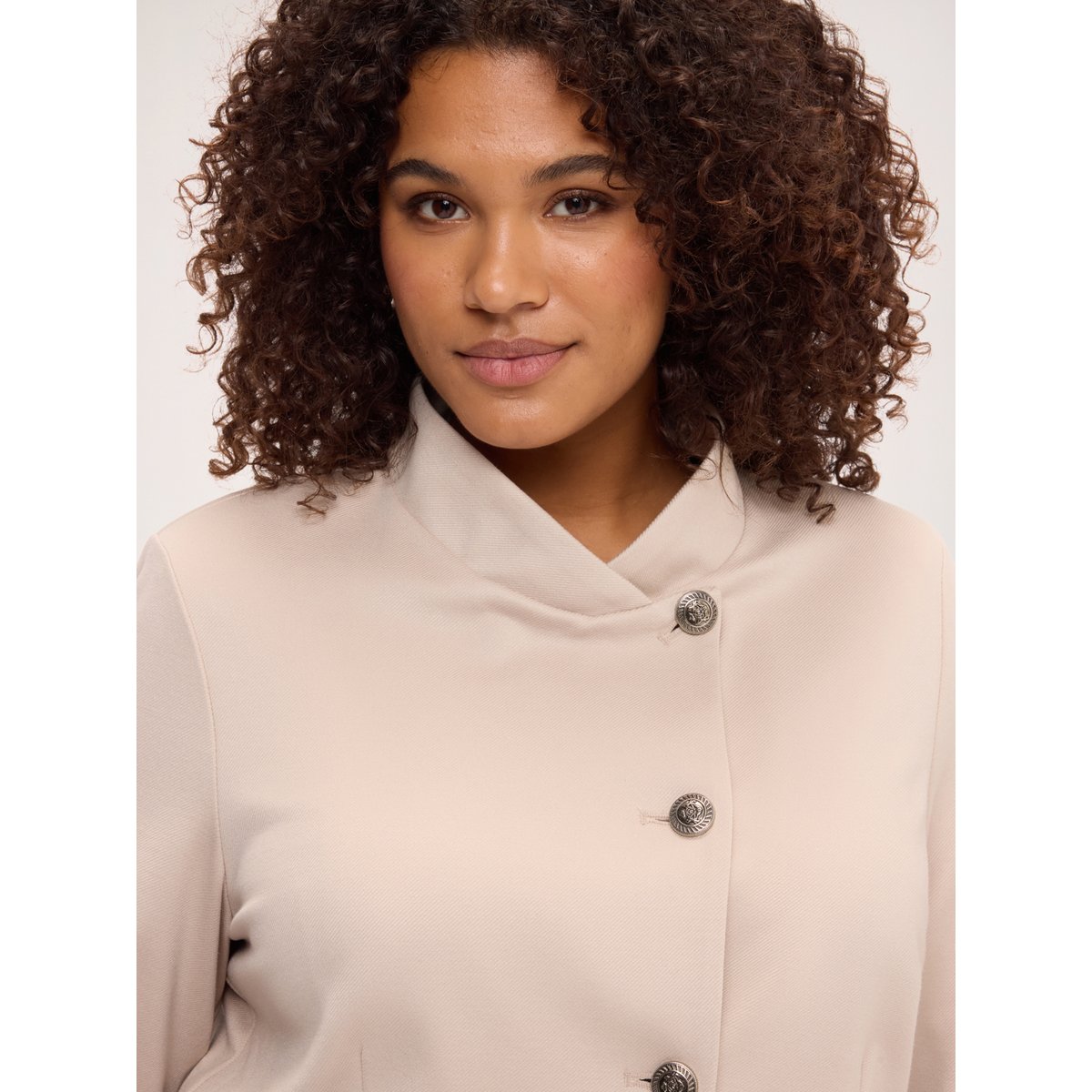 Blazer à fermeture asymétrique beige, FIORELLA RUBINO