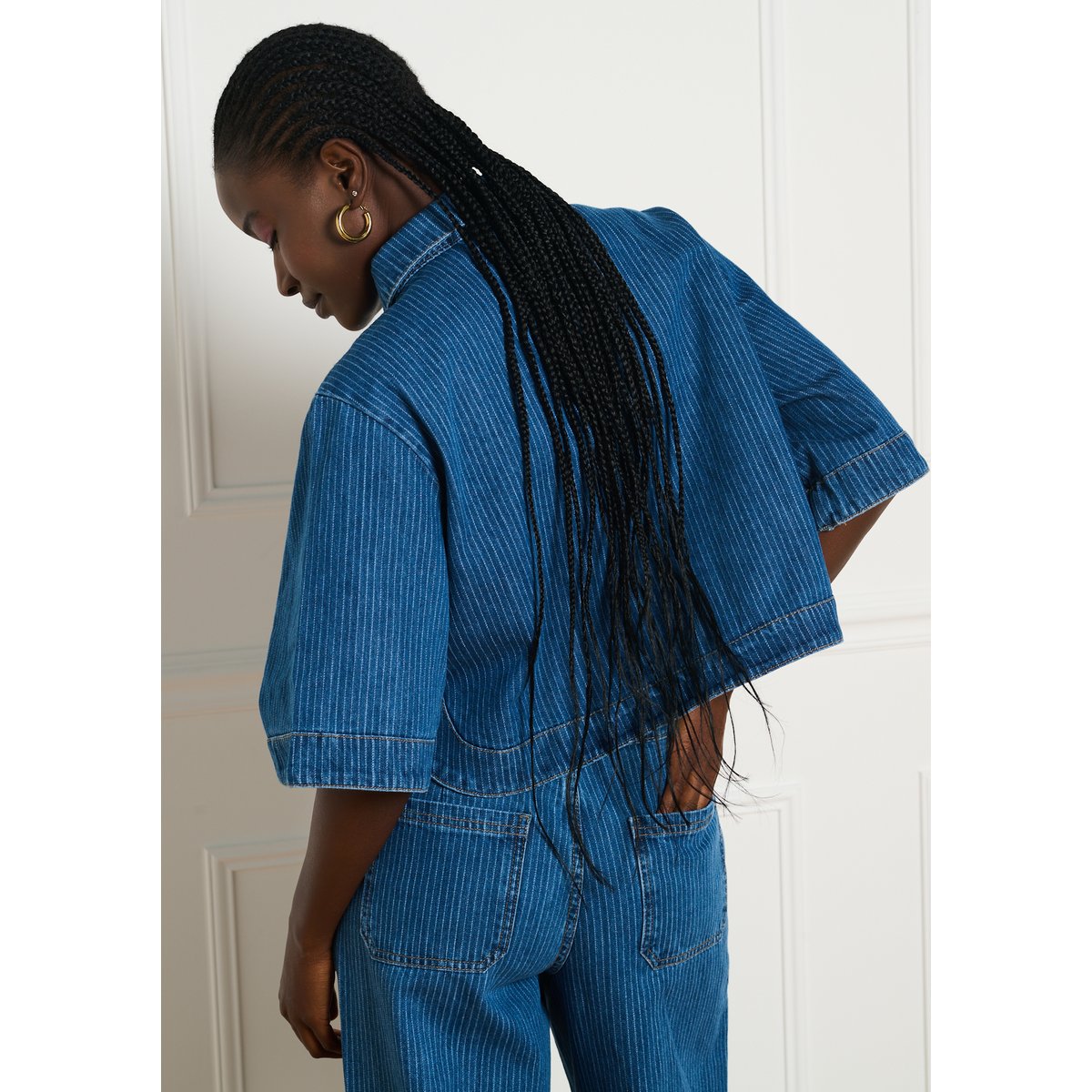 Chemise denim rayée medium blue, LOLALIZA