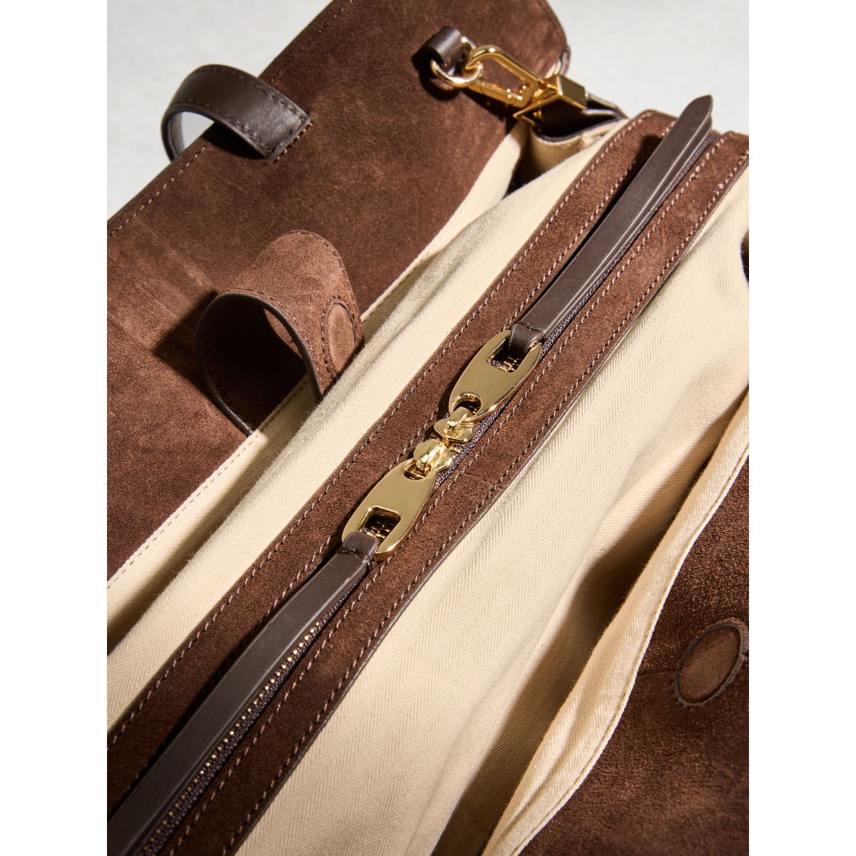 Sac fourre-tout en daim n. premium marron chocolat, NEXT