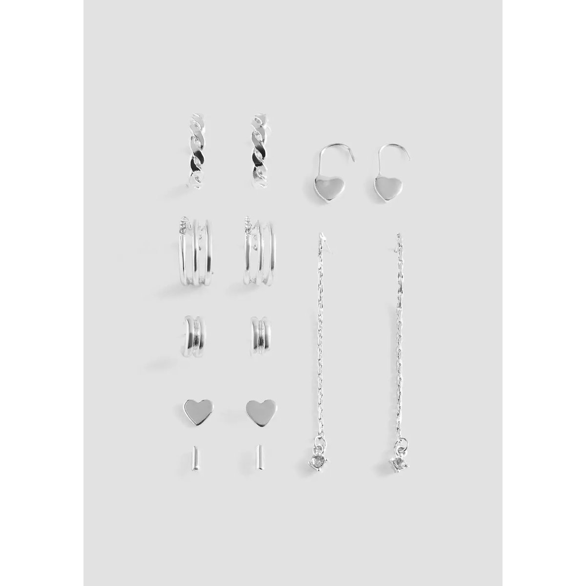 Lot 7 boucles d’oreilles combinées argent, MANGO TEEN