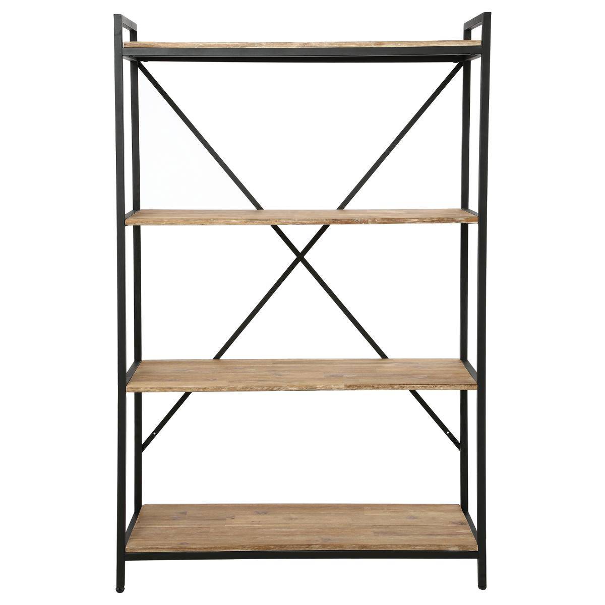 Bibliothèque 4 étagères en bois d'acacia EDENA marron, ATMOSPHERA