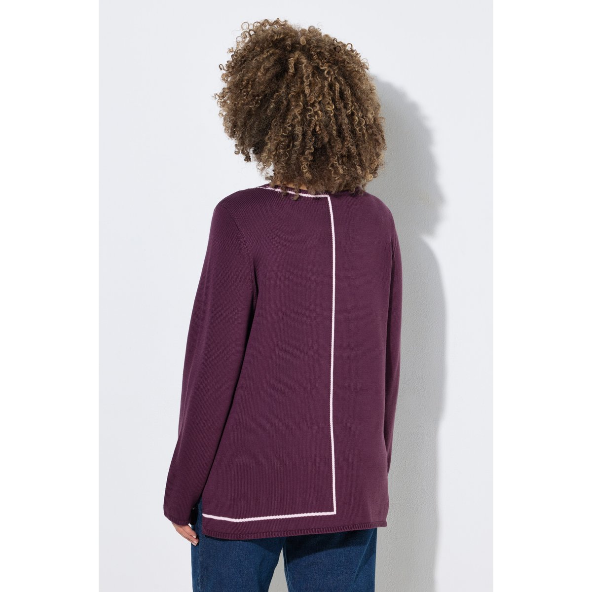 Pull col rond et manches longues brun nougat, ULLA POPKEN