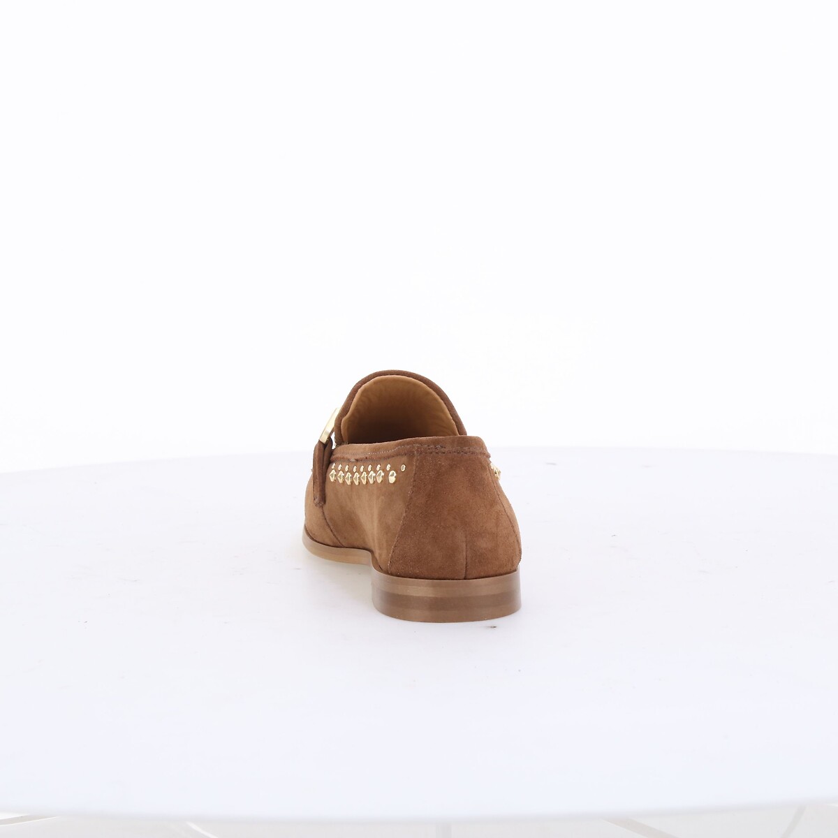 Mocassins studs en cuir suède marron, MJUS