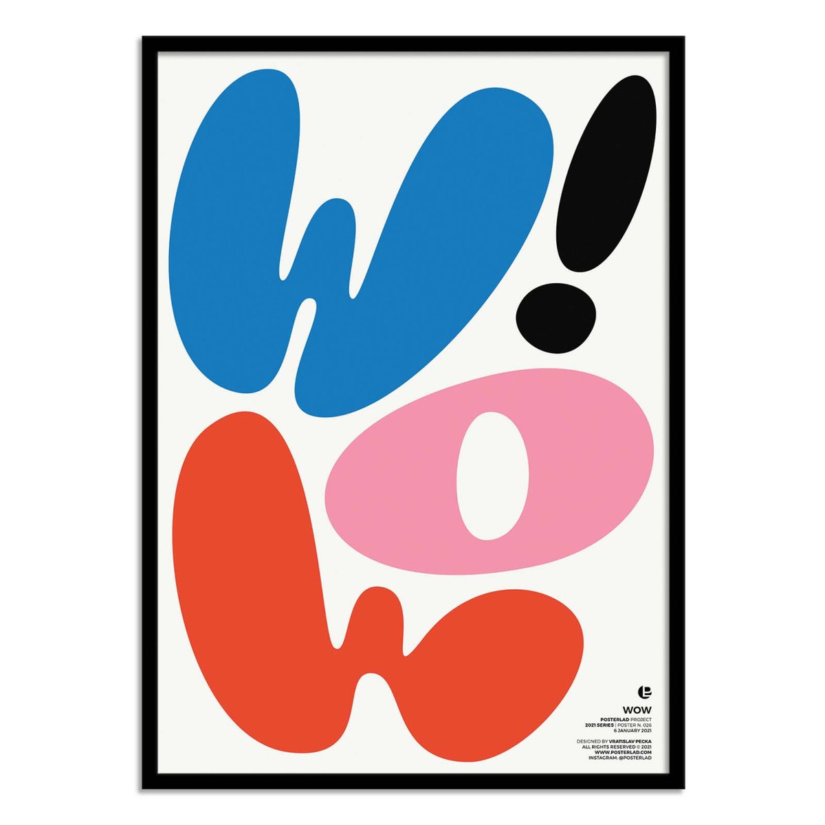 Affiche d'art - Wow - Posterlad couleur unique, WALL EDITIONS