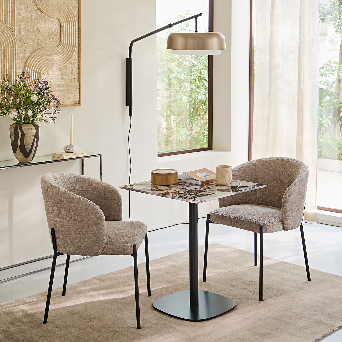 Beldixe Bistro Table with Ceramic Table Top ceramic marble brick, AM.PM