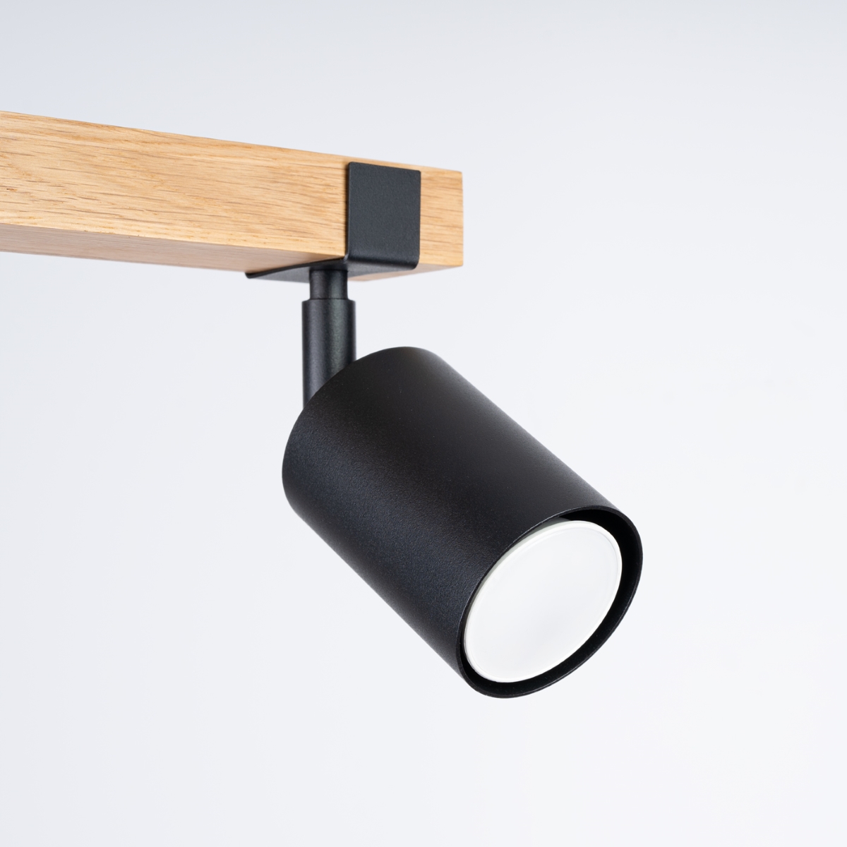 Plafonnier Acier Noir/Bois Naturel GU10 2 Fager noir, EDEN