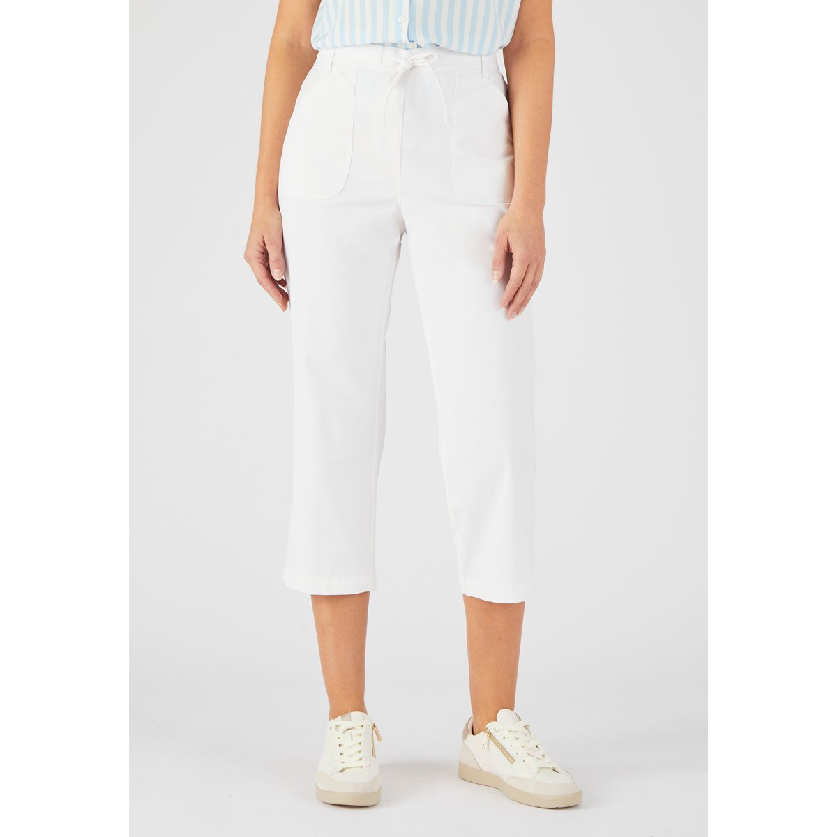 Pantacourt coton stretch blanc, DAMART