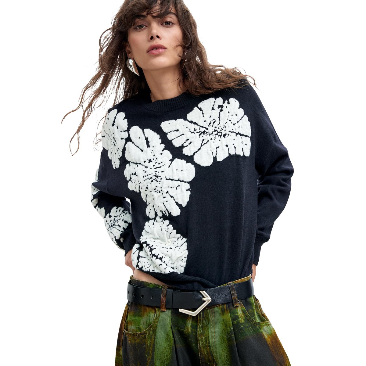 Pull jacquard M. C. Lacroix noir, DESIGUAL