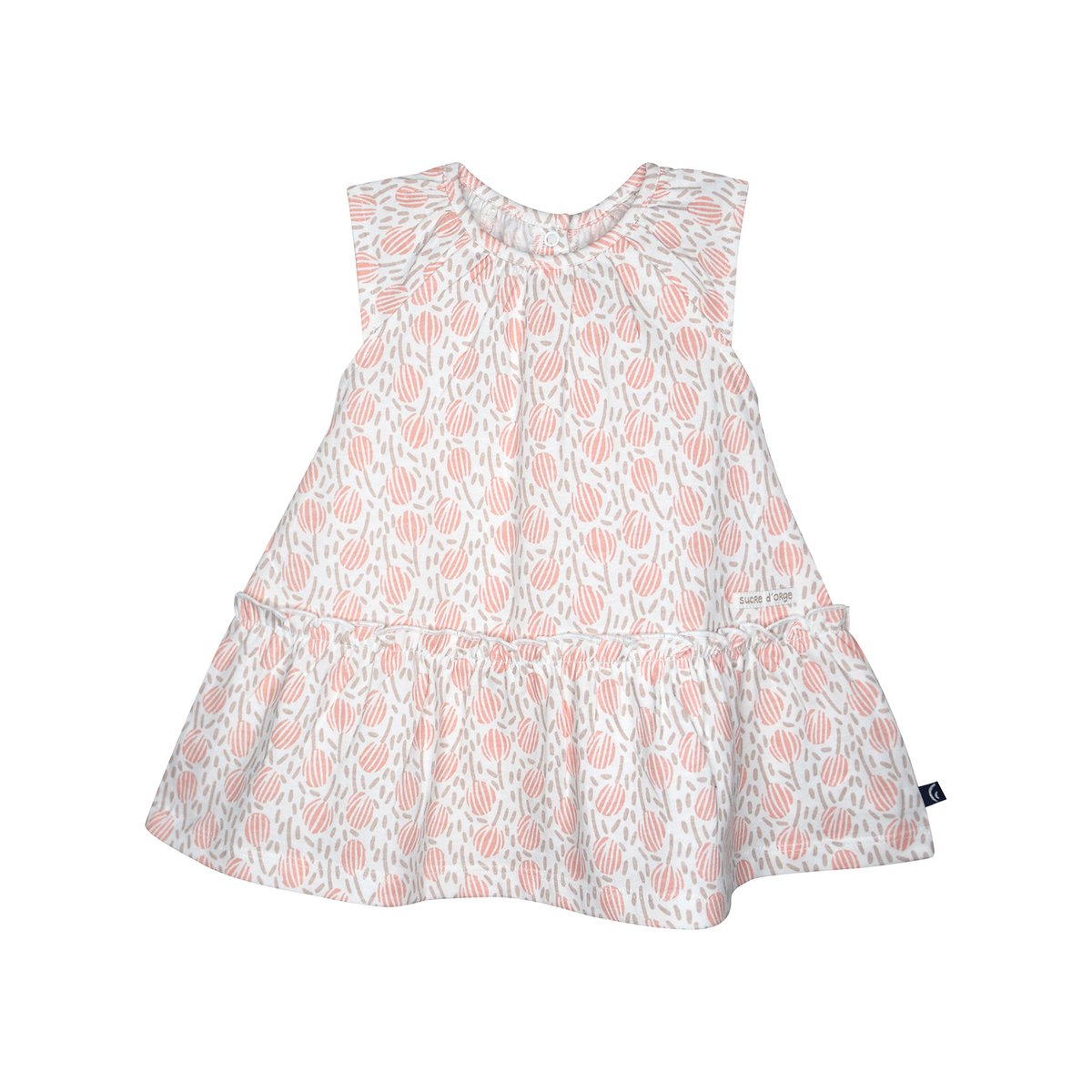 Robe bandeau lilirose manches courtes bebe blanc, SUCRE D'ORGE