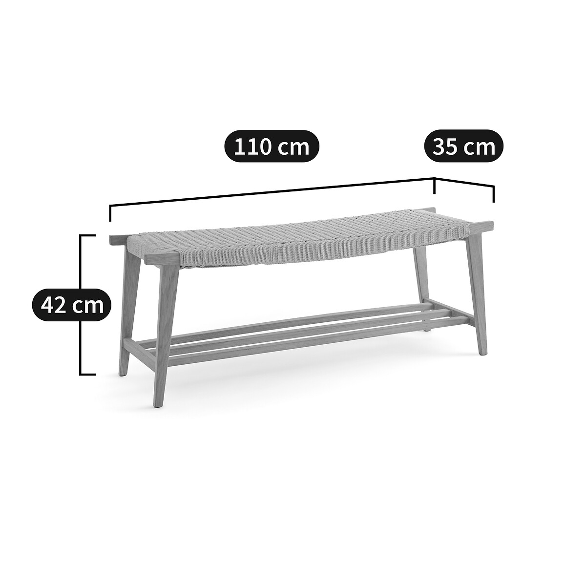 Banc chêne massif, Kioto beige, LA REDOUTE INTERIEURS