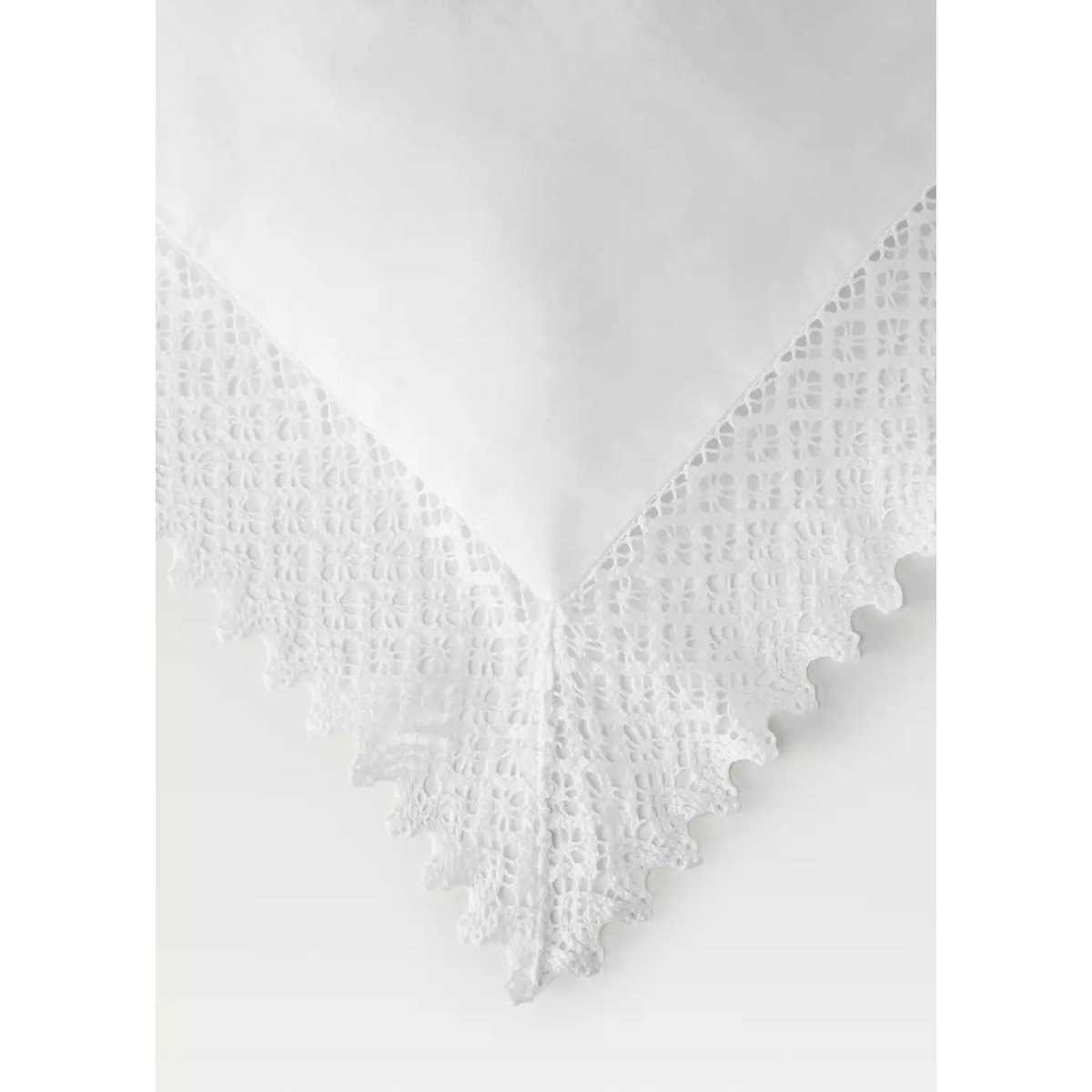 Housse de couette détail dentelle lit 90 cm blanc, MANGO HOME