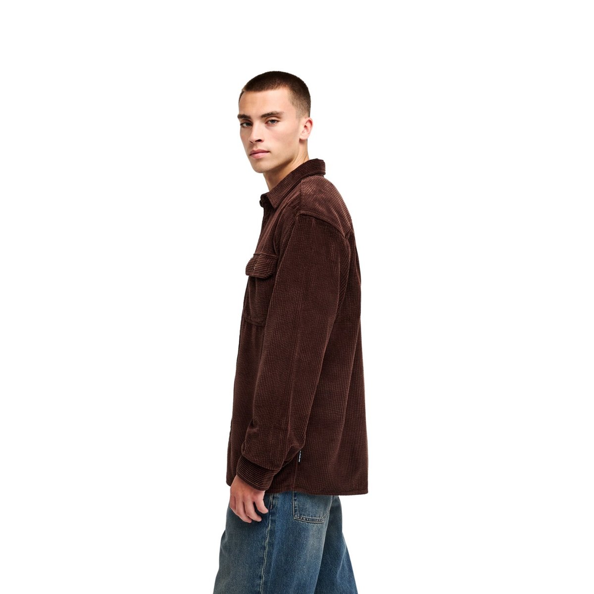 Chemise en velours côtelé VENTURE CORD marron java, QUIKSILVER
