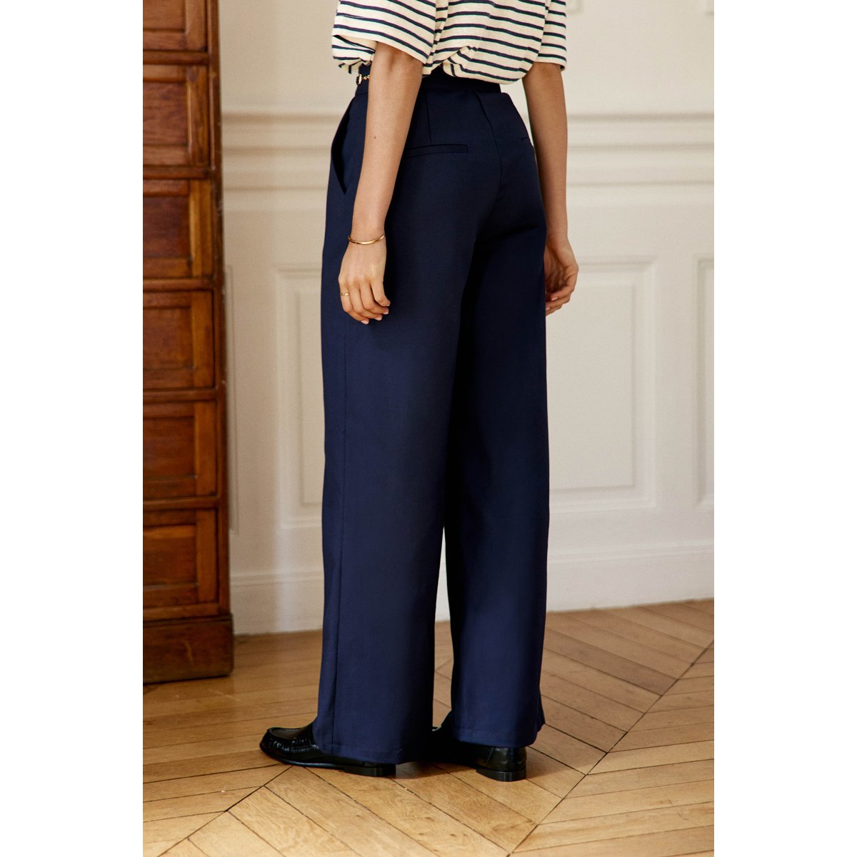 Pantalon droite uni PAOLIN 25-marine, LA PETITE ETOILE