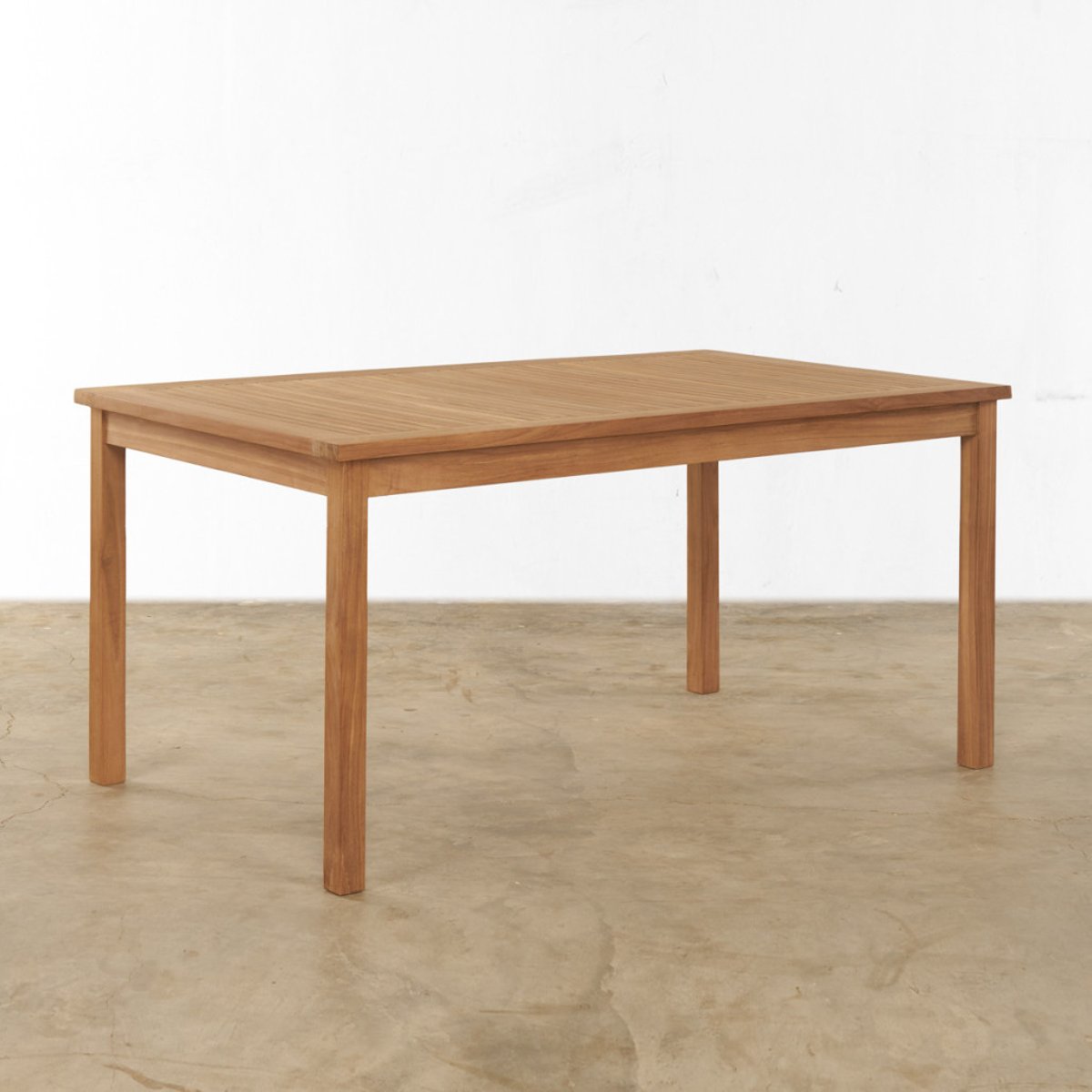 Ensemble table de jardin et 4 chaises pliantes en teck massif naturel, WANDA COLLECTION