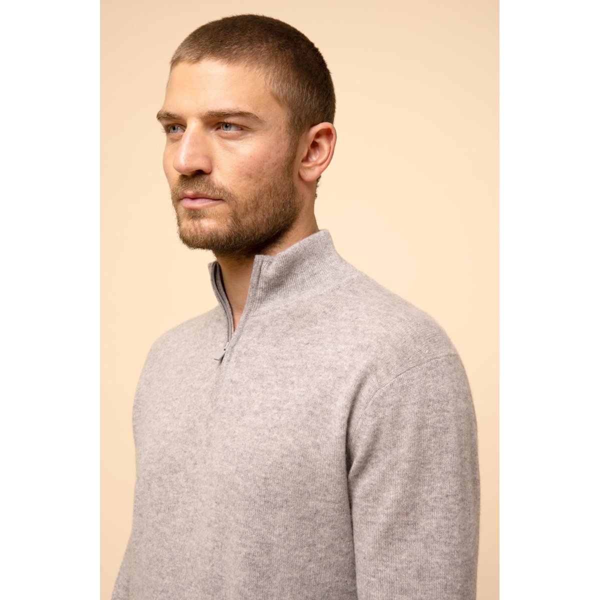 Pull Camionneur Nuage Chiné Bradley gris chiné, JUST CASHMERE