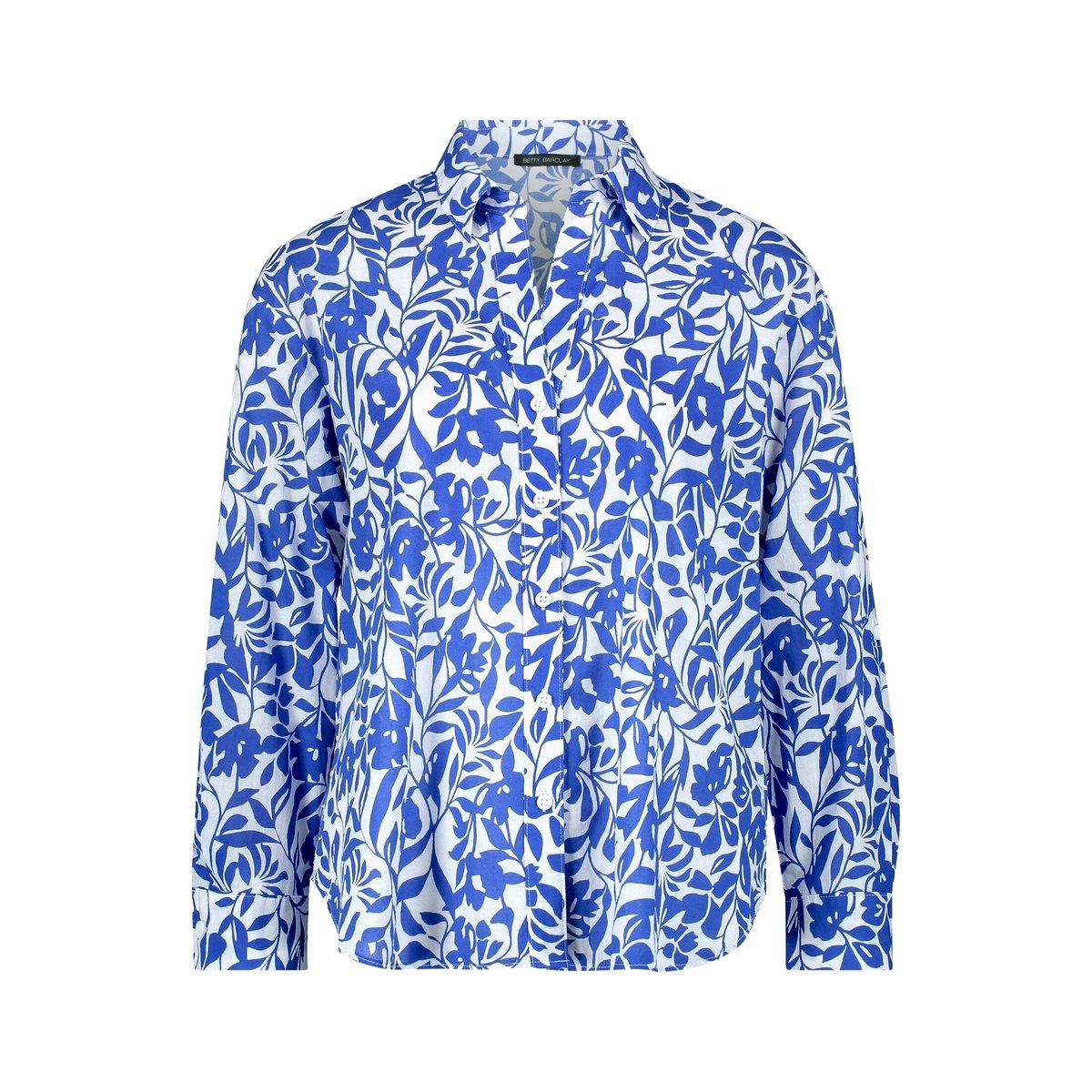 Chemisier long à manches longues blanc/bleu, BETTY BARCLAY