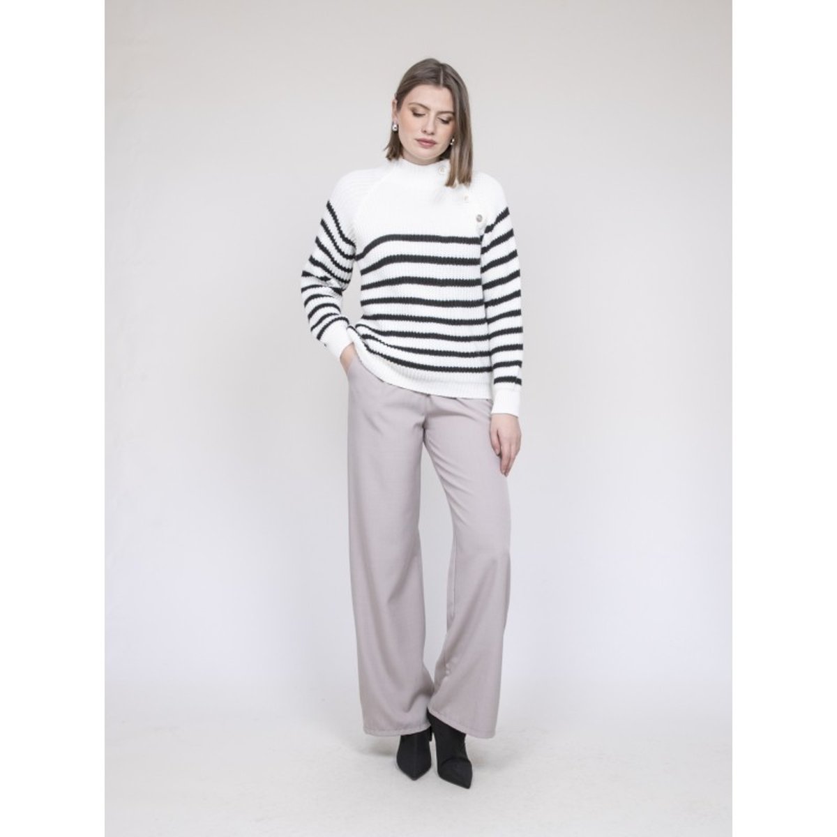 Pull Marinière Keoni blanc, DONA LISA