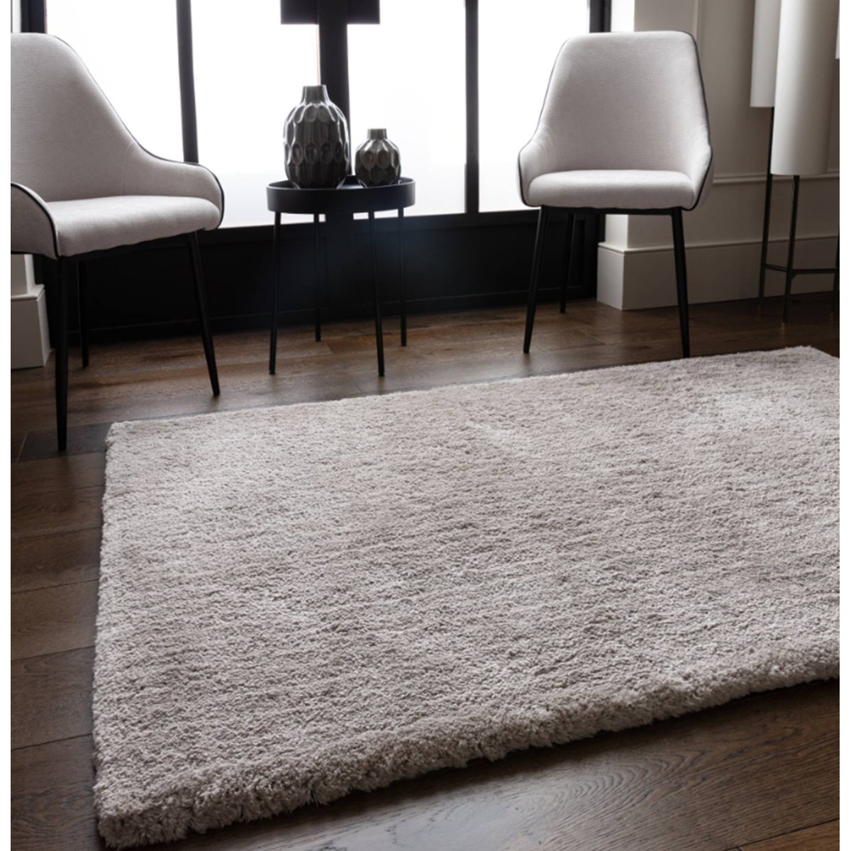 Tapis de salon et chambre poils longs SPLENDOUR gris, NOVATREND