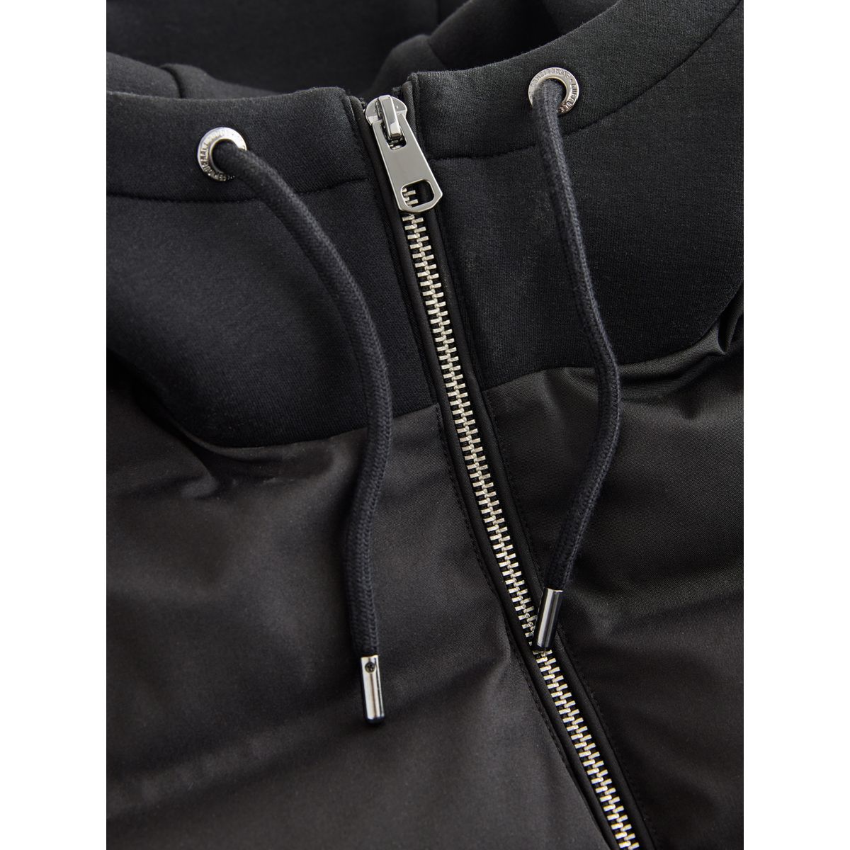 Veste à capuche matelassée hybride noir, NEXT