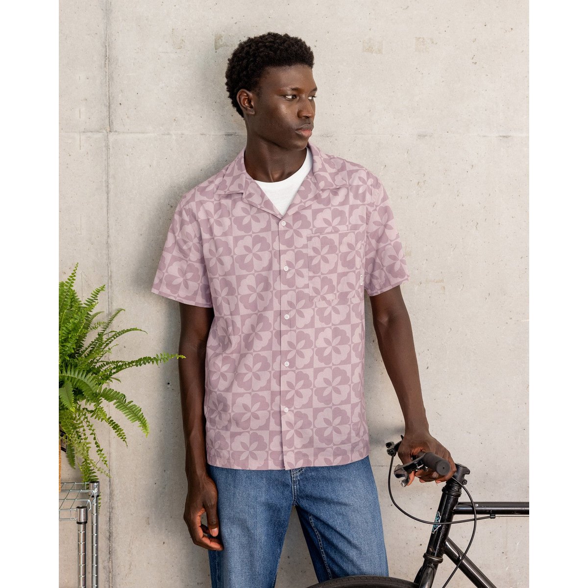 Chemise PAIOLIVE rose grisé, FAGUO