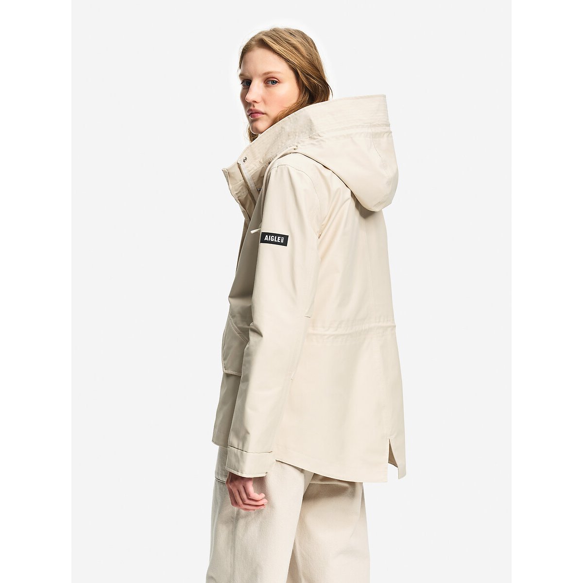 Parka courte à capuche fishtail MTD® sable, AIGLE