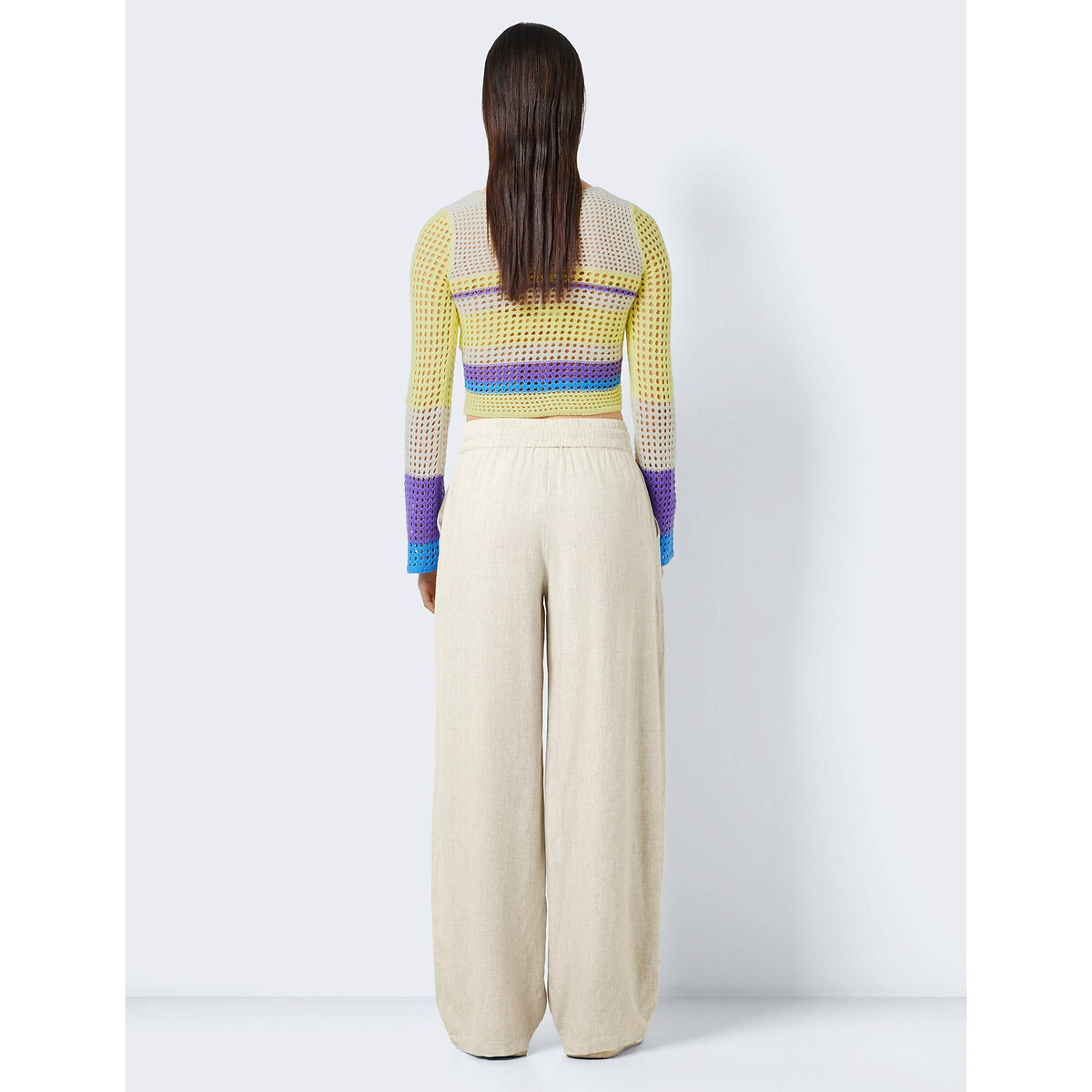 Pantalon large, taille standard beige clair, NOISY MAY