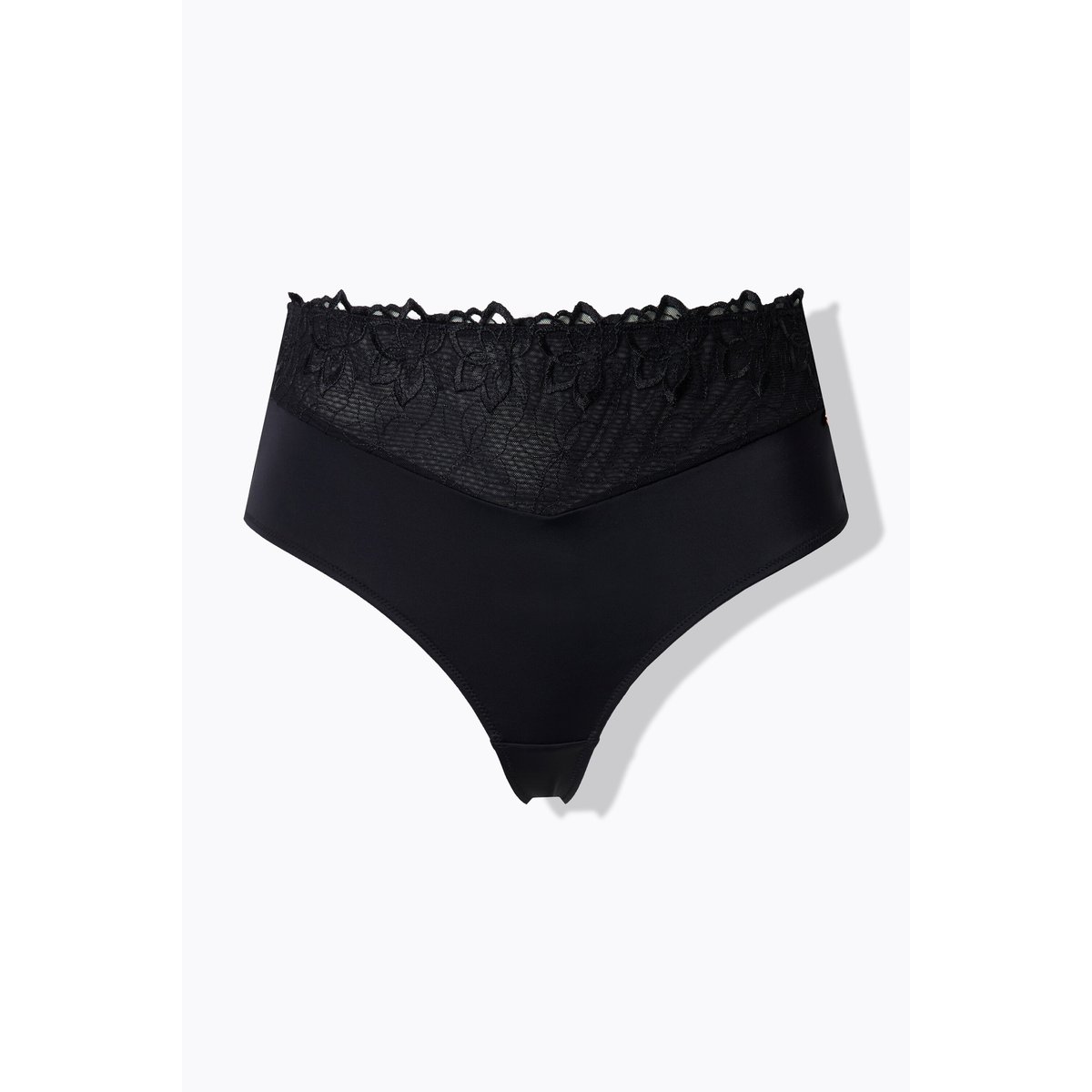 Tanga TruYou, dentelle et microfibre noir, ULLA POPKEN