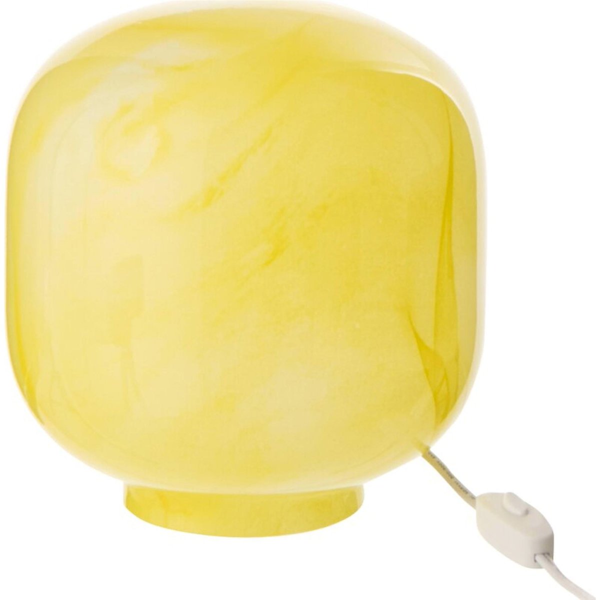 Lampe de table boule en verre jaune, RECOLLECTION