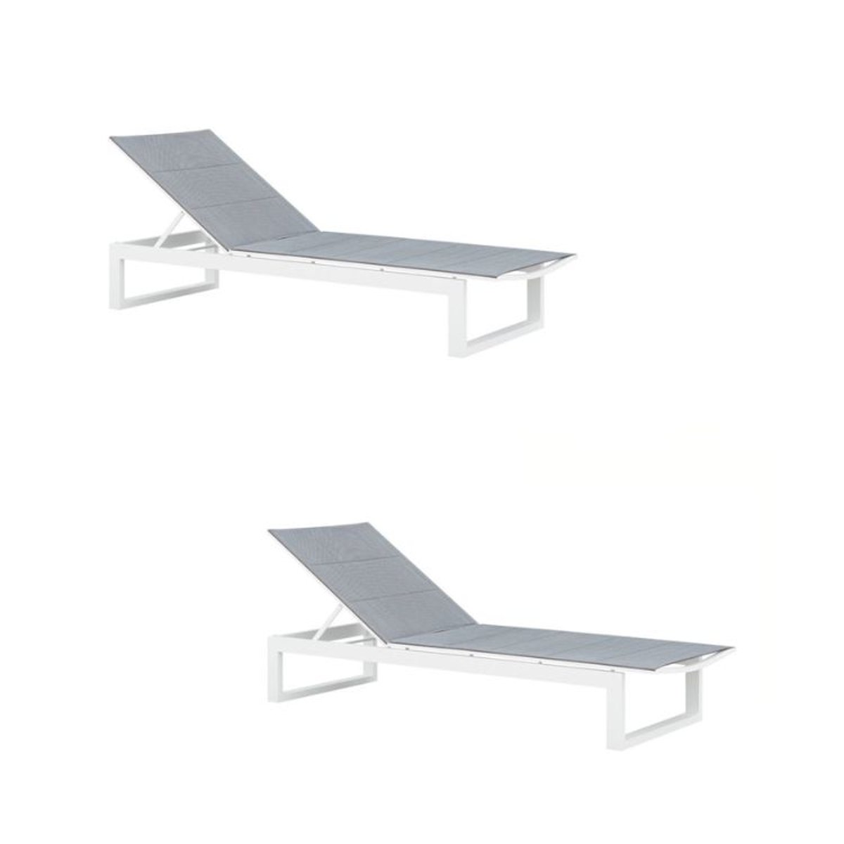 Duo bain de soleil en aliminium et textilene, COMO gris anthracite, AU JARDIN DE CHLOÉ