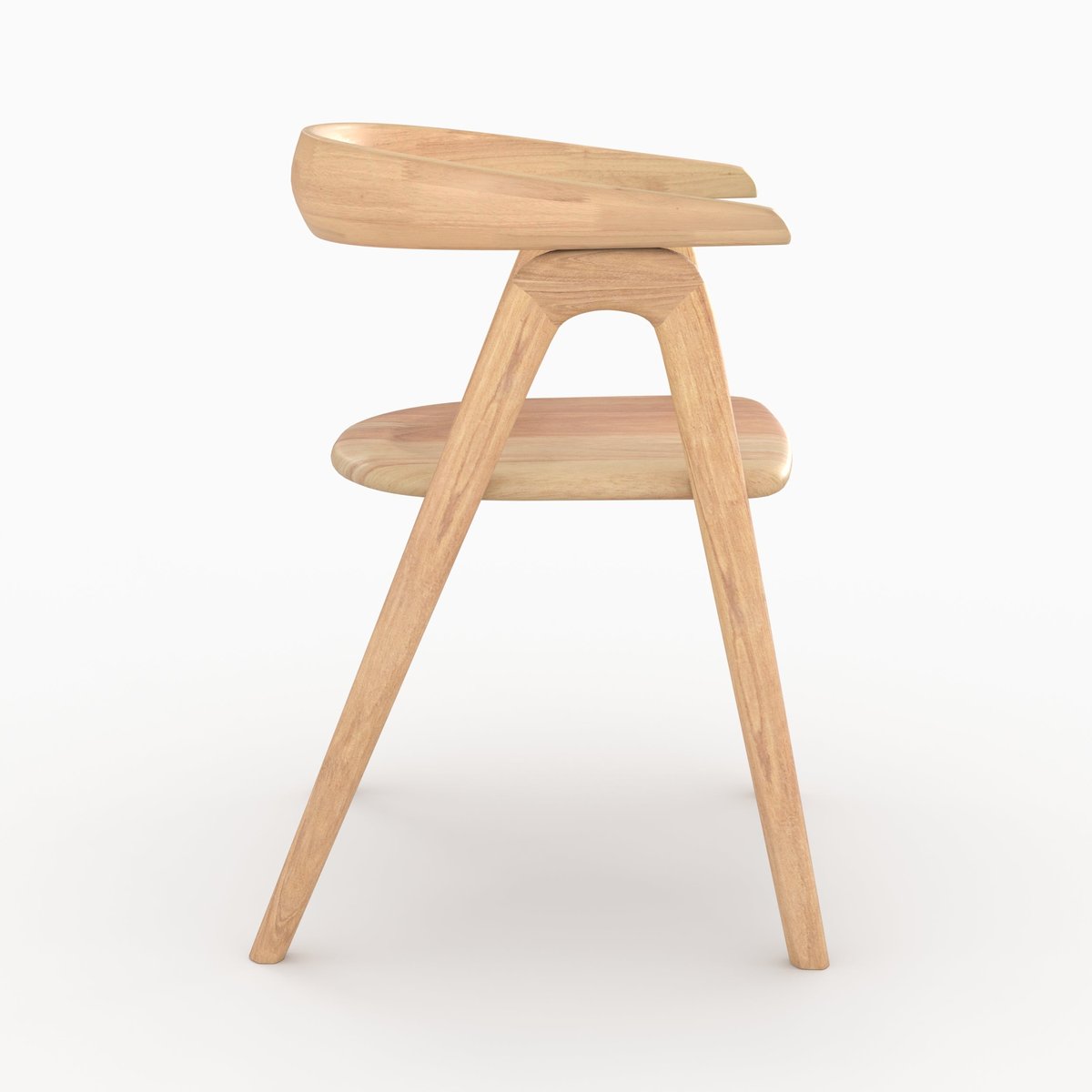 Chaise en bois d'hévéa - HAWA marron clair, MAISON PAVANE